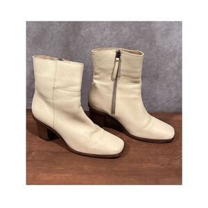 Portland Leather Patina gogo boots cream leather size 6